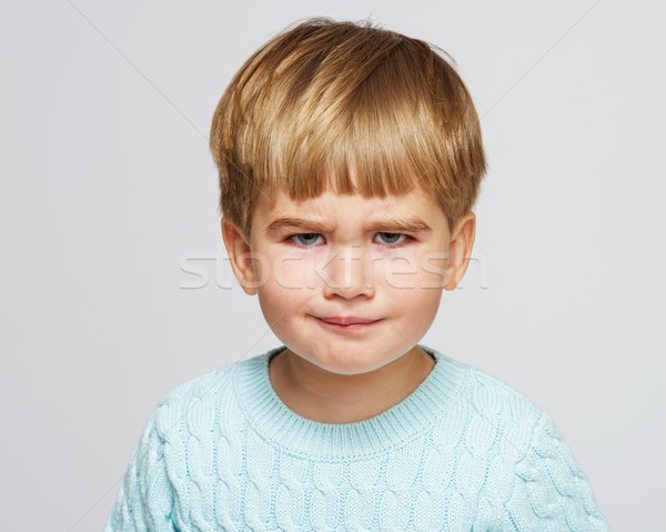 Funny baby boy in blue pullover portrait Stock photo © Nejron