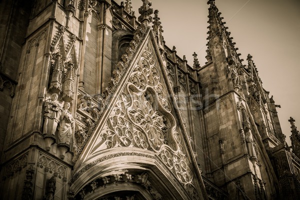 Toned picture of cathedral of the Holy Cross and Saint Eulalia Stock photo © Nejron