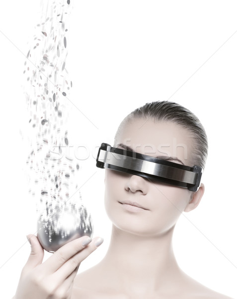 Feminino robô nanotecnologia mulher menina cara Foto stock © Nejron