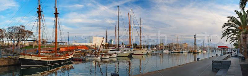 View of harbour with yachts in Barcelona Stock photo © Nejron