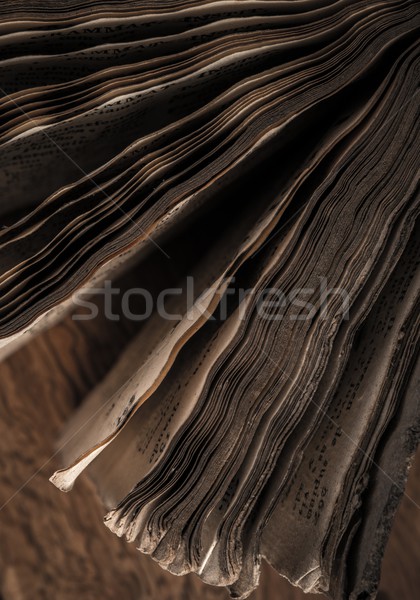 Stock photo: Vintage book on a wooden background 