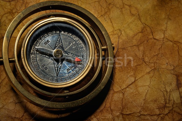 Jahrgang Kompass alten Papier Hintergrund Stock foto © Nejron