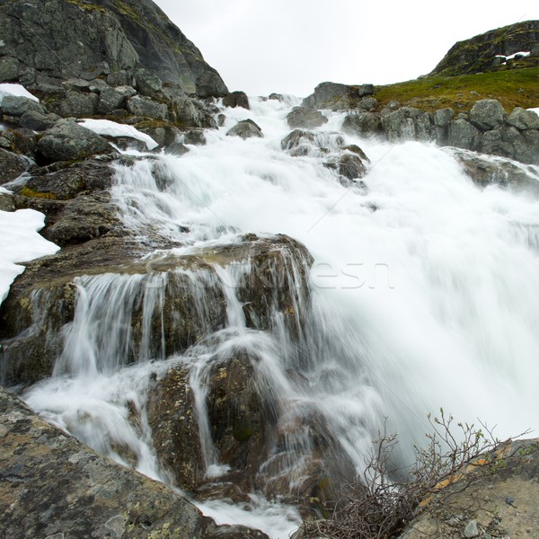 Waterfall in scandinavian mountains Stock photo © Nejron