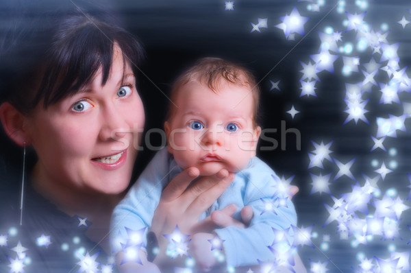 Stock foto: Mutter · Kind · Familie · Baby · Gesicht · Frauen