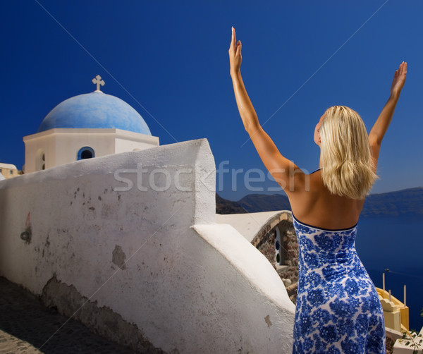 Beautiful blond woman praying Stock photo © Nejron