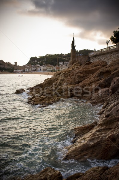Rocky sea shore of Tossa de Mar Stock photo © Nejron