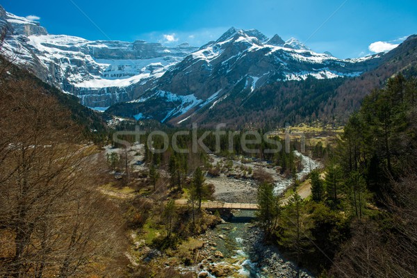 Fast river in Cirque de Gavarnie valley, France Stock photo © Nejron