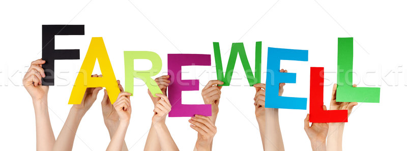 Many People Hands Holding Colorful Word Farewell Stock photo © Nelosa