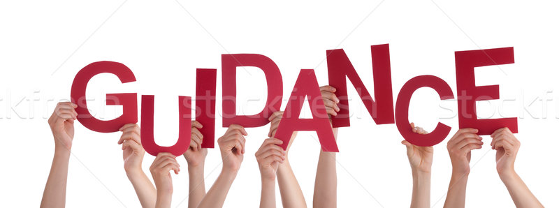 Many People Hands Holding Red Word Guidance Stock photo © Nelosa