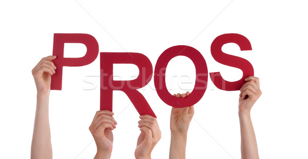 Many People Hands Holding Red Word Pros Stock photo © Nelosa