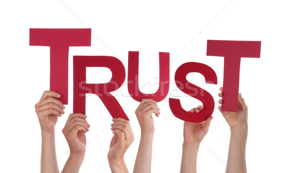 Many People Hands Holding Red Word Trust  Stock photo © Nelosa