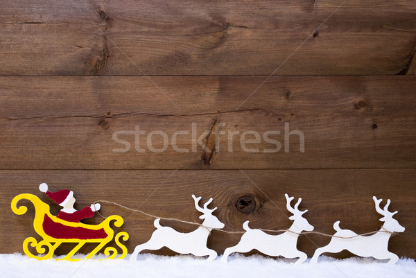 Santa Claus Sled, Reindeer, Snow, Copy Space Stock photo © Nelosa