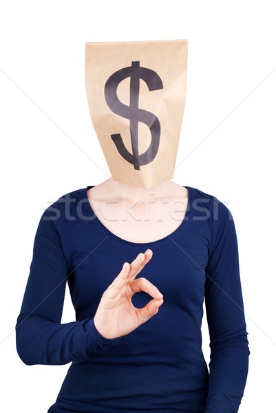 paper bag head with dollar sign Stock photo © Nelosa
