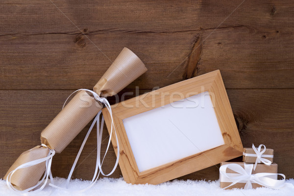 Chrsitmas Gifts With Copy Space On Snow Stock photo © Nelosa