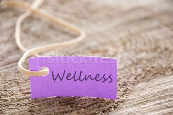 Lila címke wellness fa fa egészség Stock fotó © Nelosa