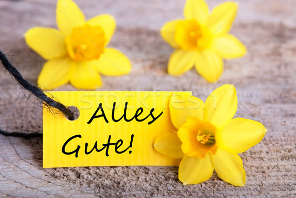 Yellow Label with Alles Gute Stock photo © Nelosa