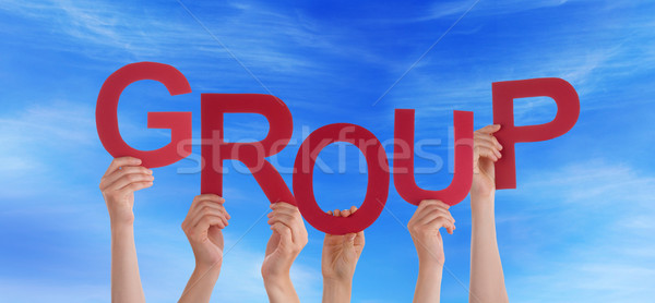 Hands Holding Group in the Sky Stock photo © Nelosa