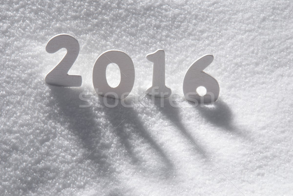 White Christmas Word 2016 On Snow Stock photo © Nelosa