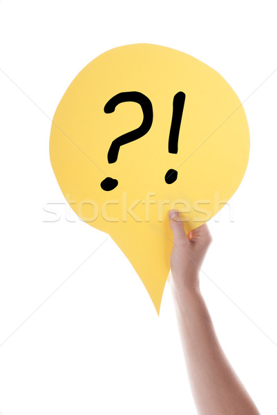 Yellow Speech Balloon With Question And Exclamation Mark Stock photo © Nelosa