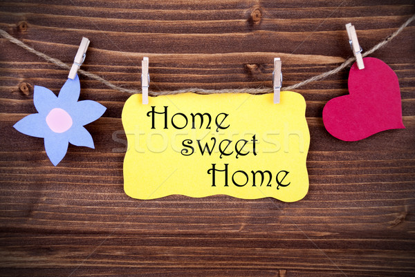 Yellow Label With Life Quote Home Sweet Home Stock photo © Nelosa