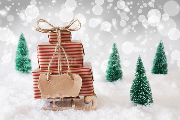 Christmas Sled On Snow With White Background, Copy Space Stock photo © Nelosa