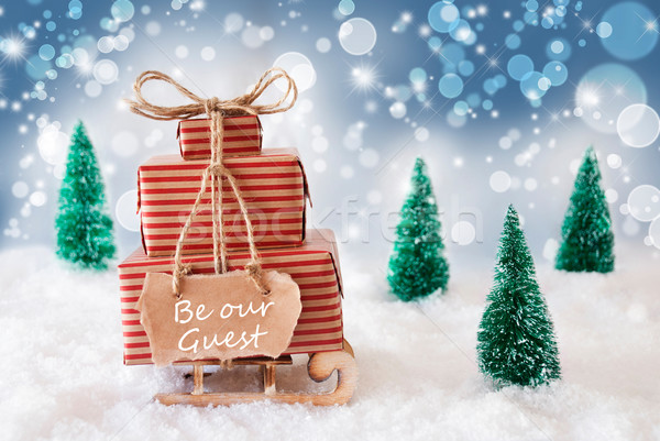 Weihnachten Schlitten blau Gast Geschenke präsentiert Stock foto © Nelosa
