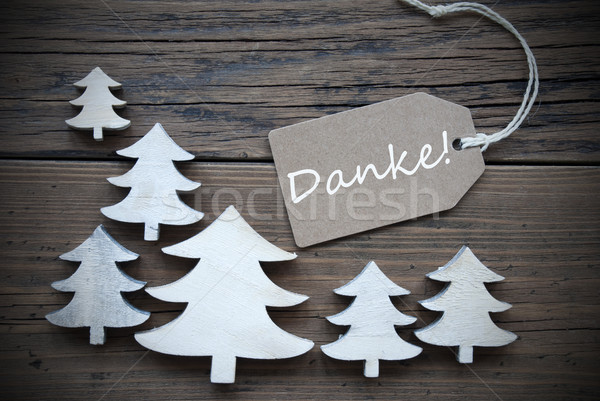 Label And Christmas Trees Danke Means Thank You Stock photo © Nelosa