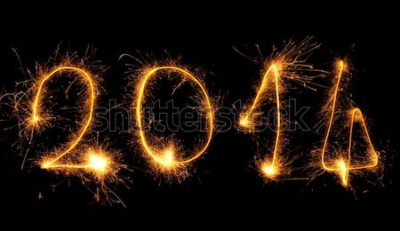 2014 írott tűzijáték új évek buli Stock fotó © Nelosa