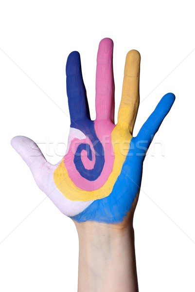 a colorful painted hand Stock photo © Nelosa