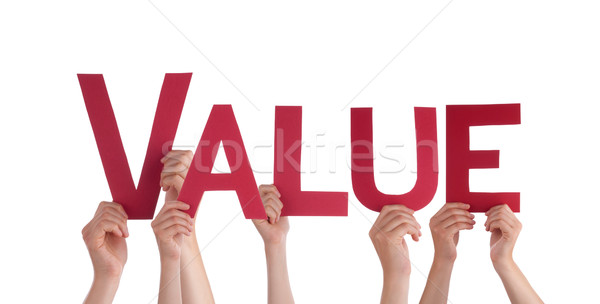 Many People Hands Holding Red Straight Word Value Stock photo © Nelosa