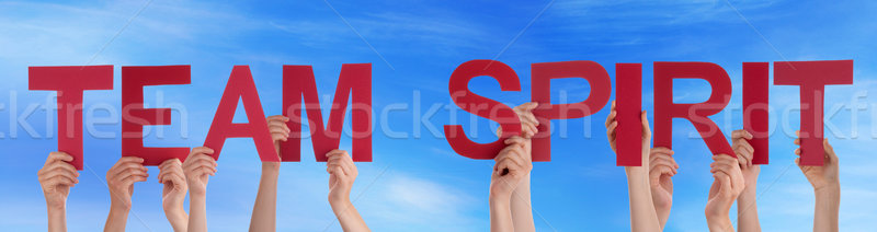 [[stock_photo]]: Mains · tenir · rouge · droite · mot · équipe