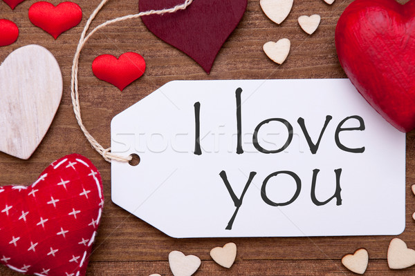 One Label, Red Hearts, I Love You, Macro Stock photo © Nelosa