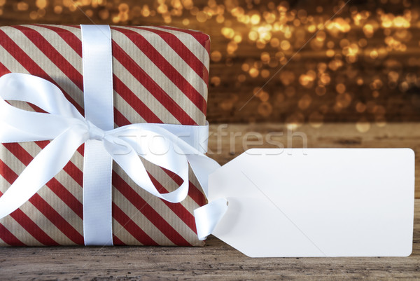 [[stock_photo]]: Atmosphérique · Noël · cadeau · étiquette · espace · de · copie · macro