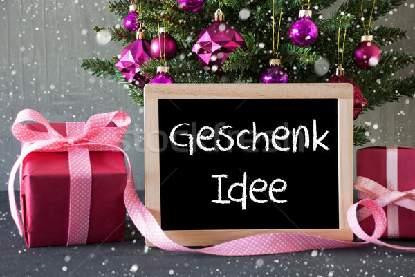 Stock photo: Tree With Gifts, Snowflakes, Geschenk Idee Means Gift Idea
