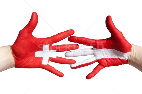 Handshake Szwajcaria Austria ręce piłka nożna podróży Zdjęcia stock © Nelosa