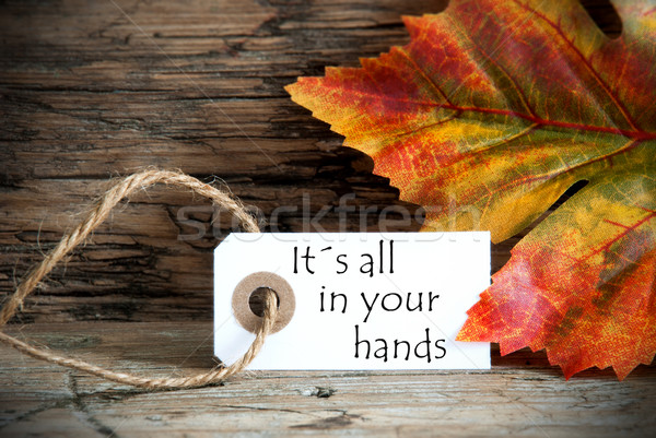 Fallen Label Worte alle Hände Herbst Stock foto © Nelosa