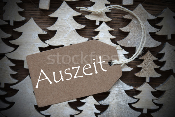 Brown Christmas Label With Auszeit Means Downtime Stock photo © Nelosa
