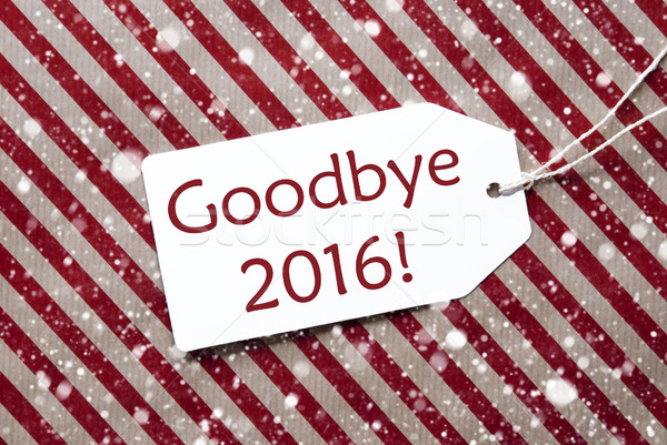 Label On Red Paper, Snowflakes, Text Goodbye 2016 Stock photo © Nelosa