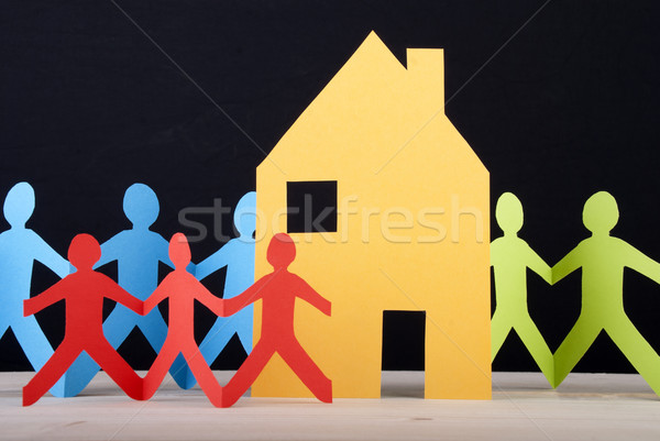 Colorful People and a House Stock photo © Nelosa
