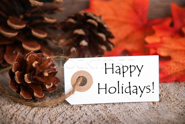 Autumn Label with Happy Holidays Stock photo © Nelosa