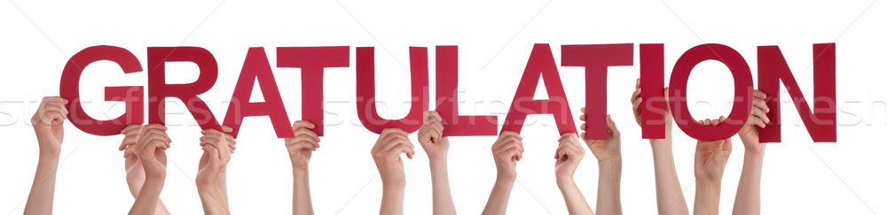 People Hold German Gratulation Mean Congratulation Stock photo © Nelosa