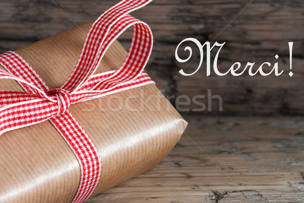 Rustic Gift with Merci Stock photo © Nelosa