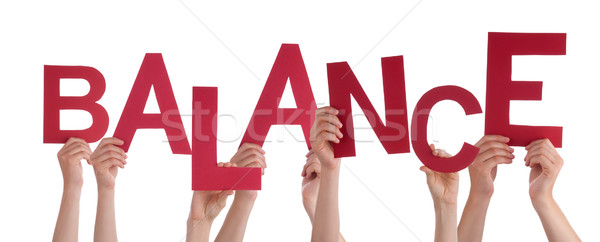 Many People Hands Holding Red Word Balance Stock photo © Nelosa