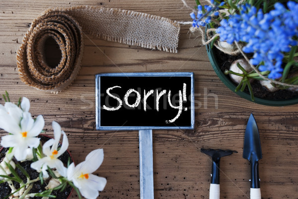 Lentebloemen teken tekst Engels zoals Stockfoto © Nelosa