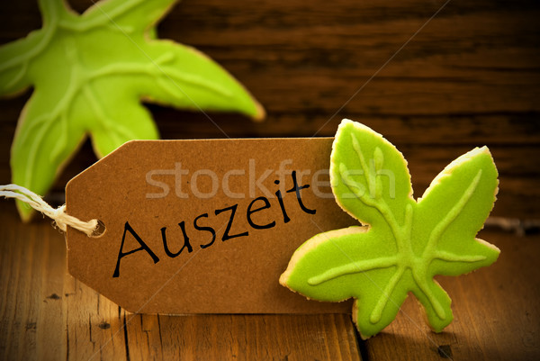 Brown Organic Label With German Text Auszeit Stock photo © Nelosa