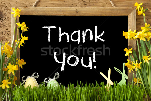 Narcissus, Easter Egg, Bunny, Text Thank You Stock photo © Nelosa