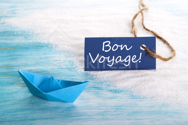 Blue Label with Bon Voyage Stock photo © Nelosa