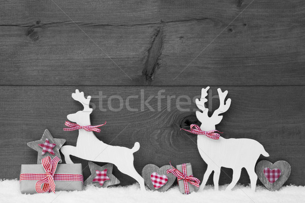 Gray Christmas Decoration, Reindeer Couple In Love Stock photo © Nelosa