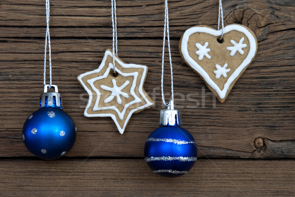 Ginger Breads and Christmas Balls as Christmas Background Stock photo © Nelosa