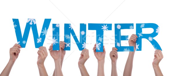 Hands Holding Blue Winter Stock photo © Nelosa